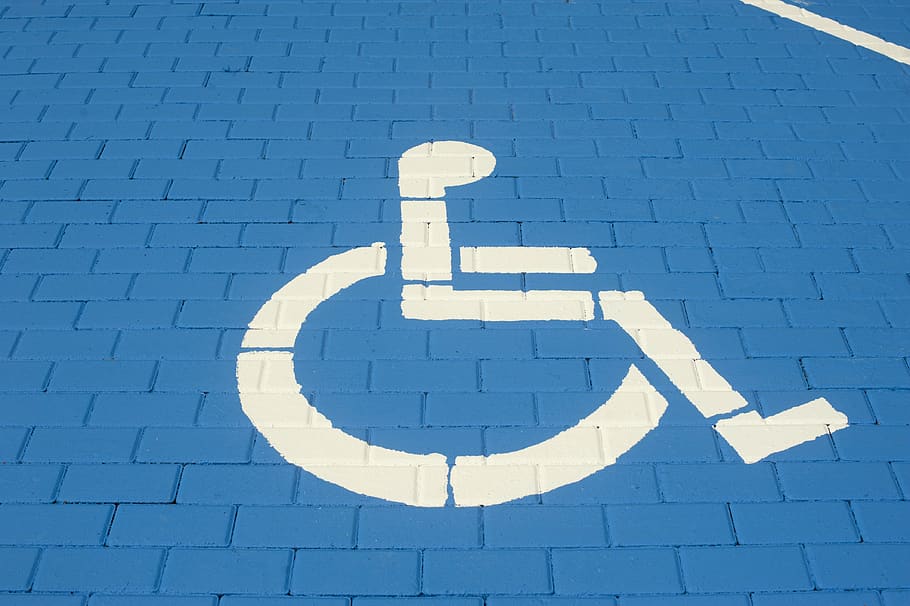 estacionamento, desativado, deficiência, cadeira de rodas, placa, símbolo, deficiente, parque, desvantagem, ícone