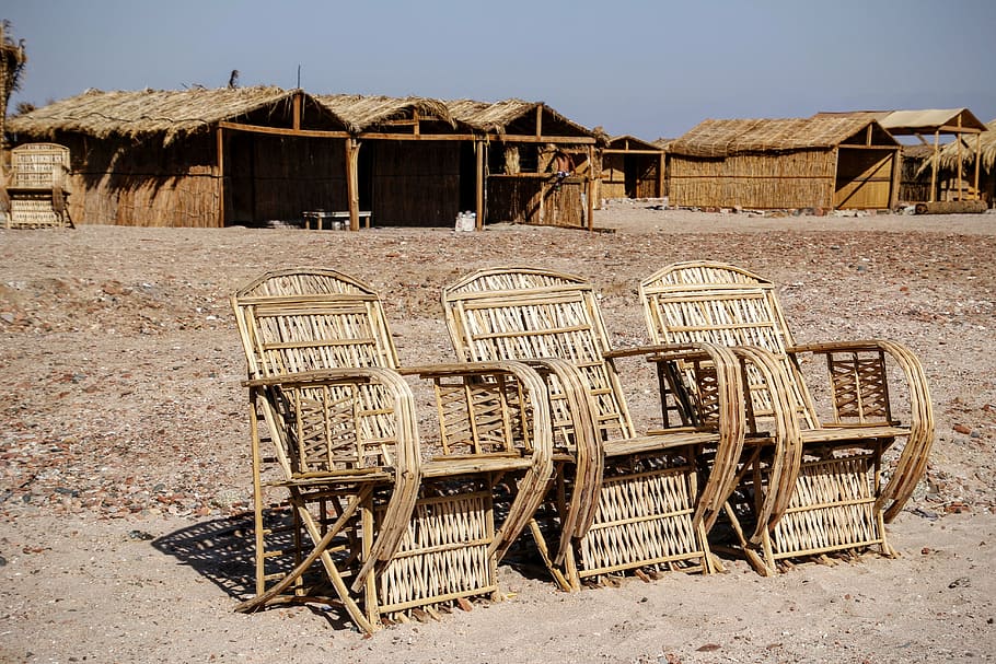 wicker furniture, hand labor, seat, chair, beach, chairs, 3, triplets, holiday, sun
