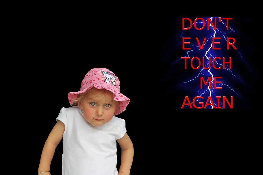toddler, wearing, white, shirt, pink, bucket hat, Child, Person, Abuse, Rape