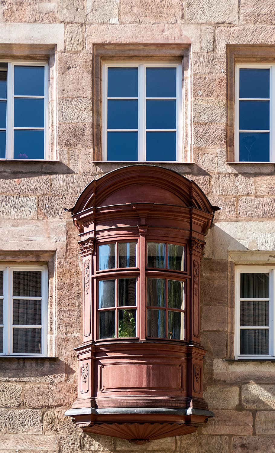 Arquitetura, janela de sacada, chörlein, cidade velha, construção, historicamente, fachada, casa, velho, parte da casa