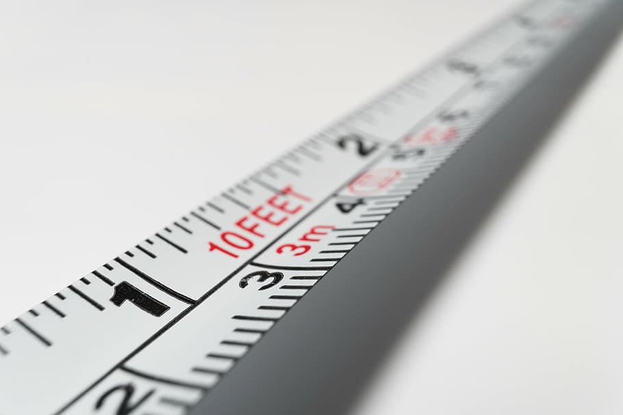 fita métrica branca, medição, milímetro, centímetro, metro, pés, pé, polegada, polegadas, distância