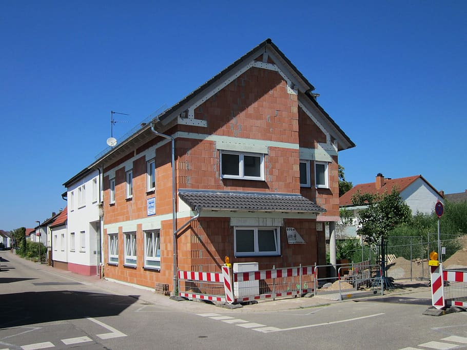 Hockenheim, House, Facade, ludwigstr, construction site, clay bricks, building, structure, exterior, street