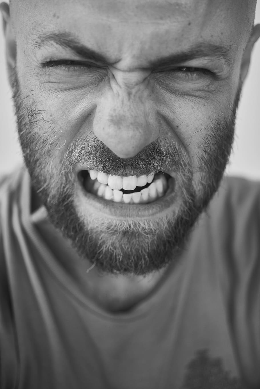man, showing, teeth, Male, Man, Portrait, Human, male, young, contact, young man
