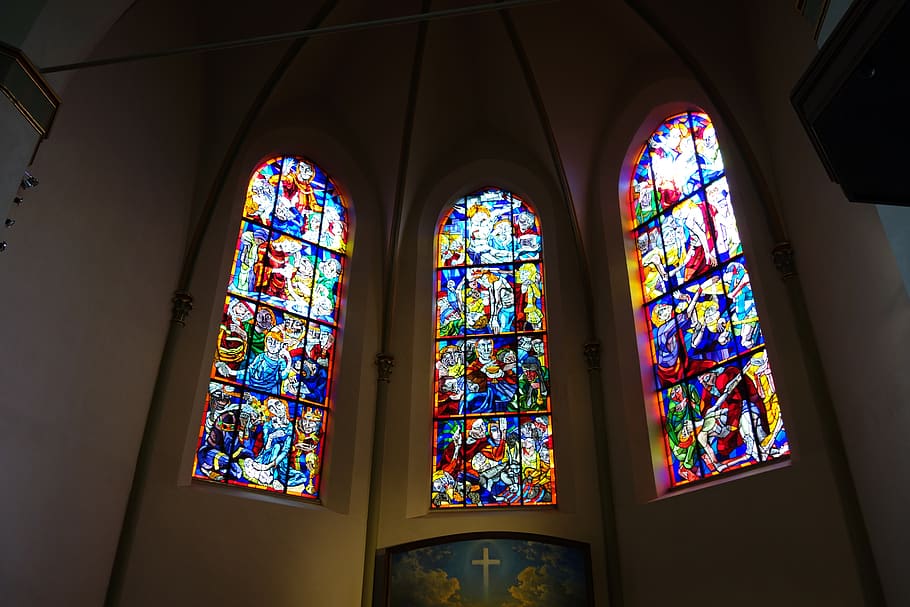 church, altar, window, church window, wilhelmshaven, holy, christ, sun, colorful, garrison church