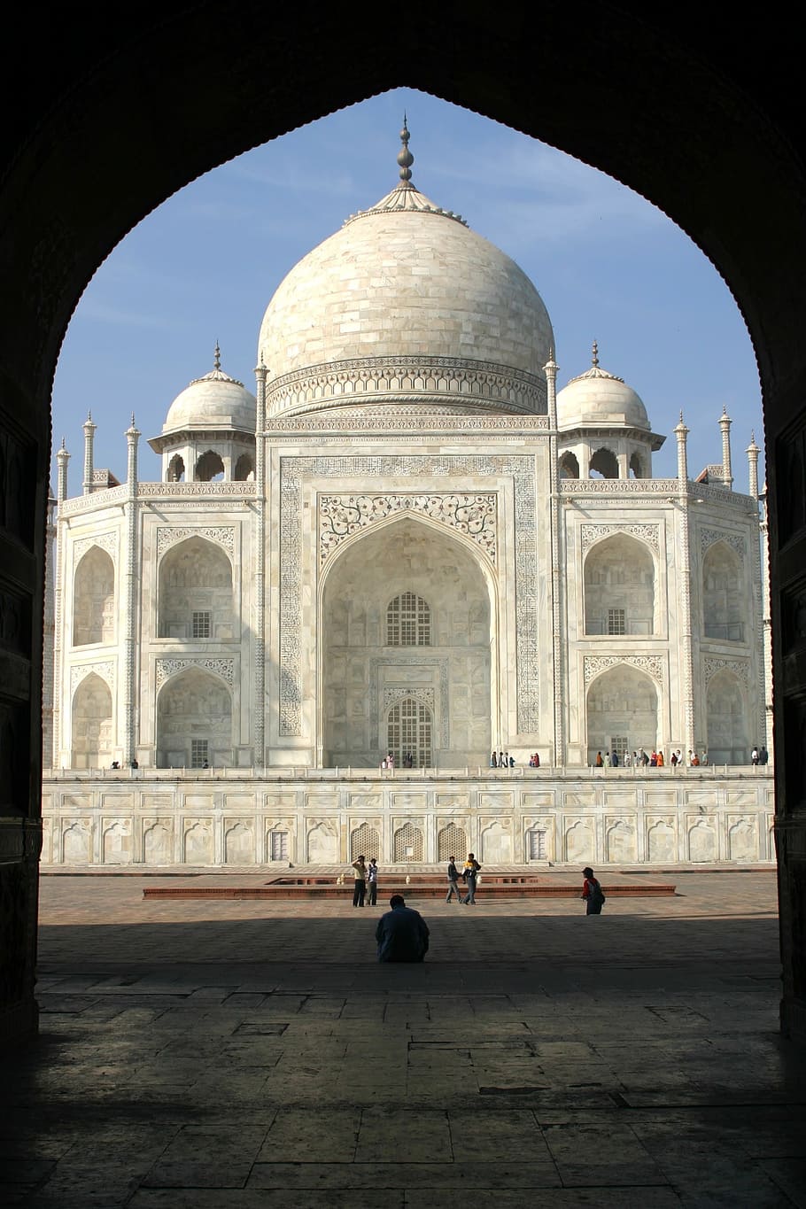 masjid putih, Taj Mahal, Mahal, India, Agra, Makam, arsitektur, teras, mughal, monumen
