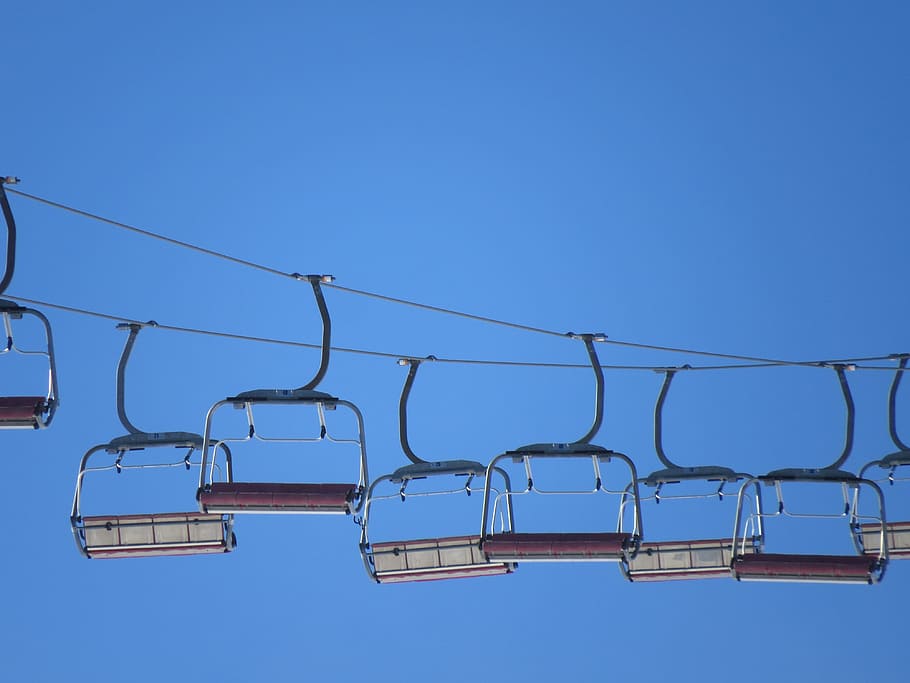 Ski Lift, Chairlift, Sky, Blue, lift, sky, blue, transportation, clear sky, industry, day
