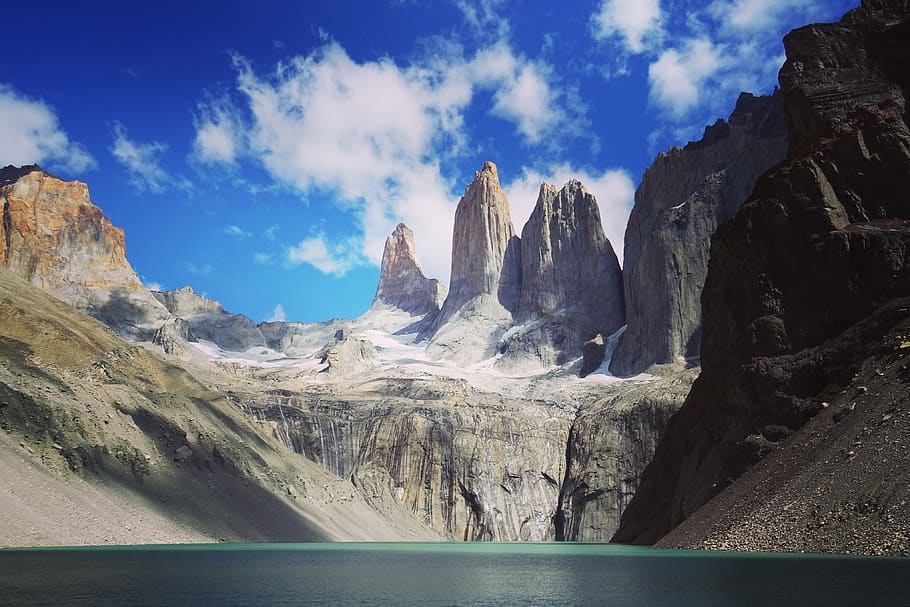 patagonia, torres del paine, gletser, gunung, lanskap, argentina, andes, danau, calafate, salju