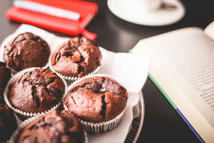 Sweet, Muffins, Book, books, breakfast, cafe, diary, morning, muffin, pen