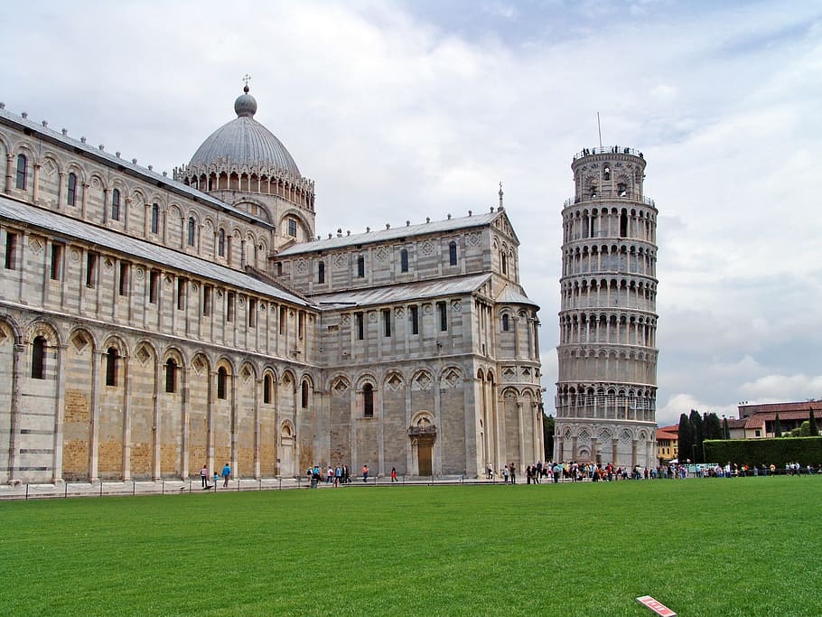 Italia, Pisa, Miring, Menara Miring, bangunan, menara, arsitektur, tengara, tujuan perjalanan, kubah