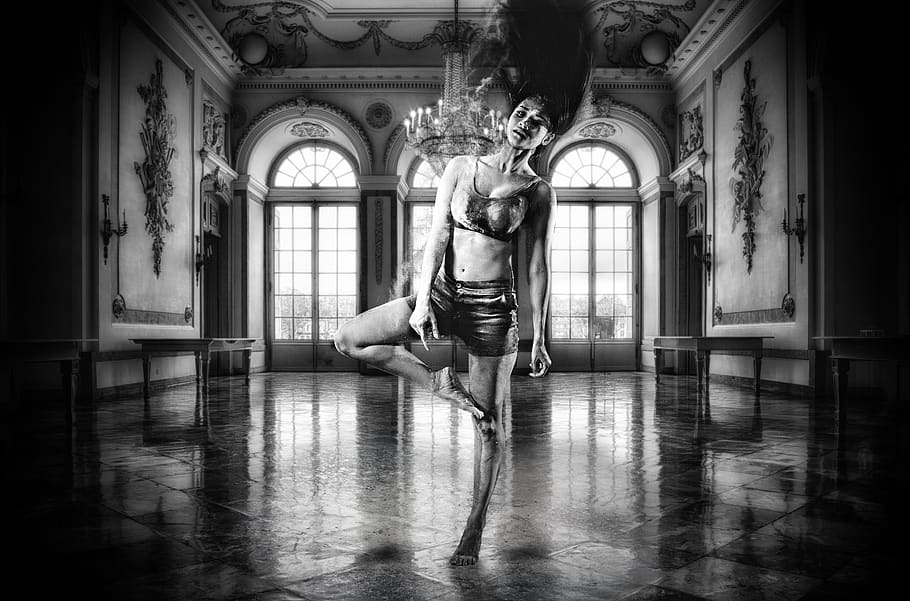 dancer, ballroom, chalk, powder, passion, dedication, dancing, black and white, portrait, moment