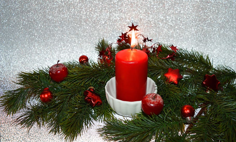 adviento, decoración navideña, vela, navidad, motivo navideño, tannenzweig, saludo de navidad, árbol de navidad, celebración, adornos navideños