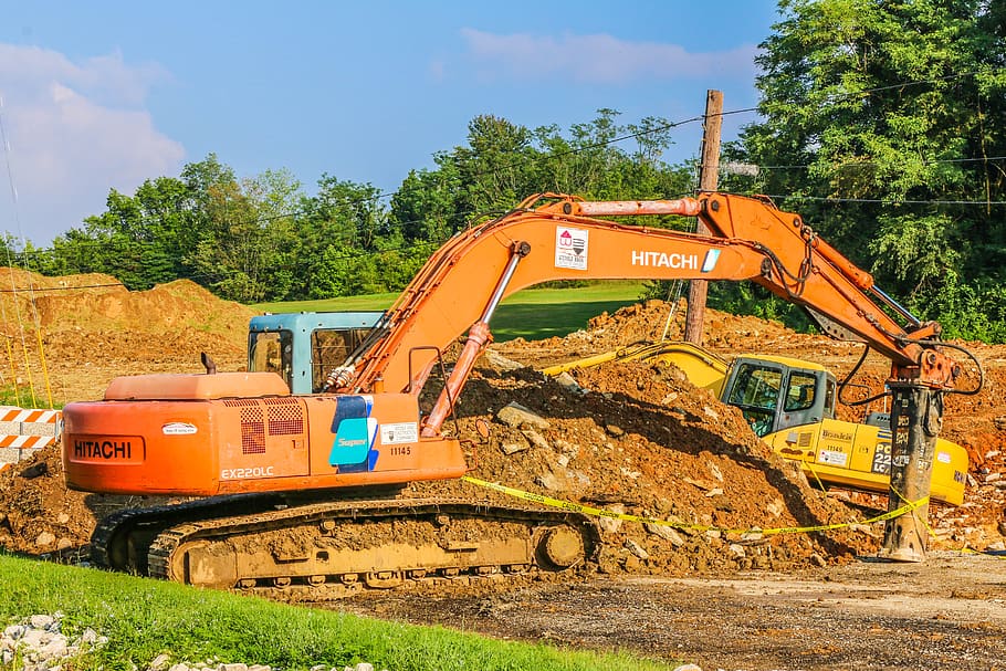 heavy equipment, dig, excavator, machinery, construction, digger, bulldozer, excavation, machine, dirt