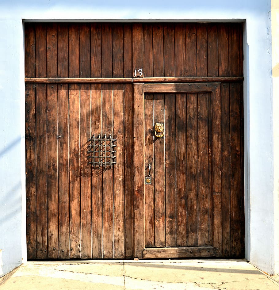 ドア, 木材, テクスチャ, 閉じた, 木製ドア, 古い木材, 都市, ファサード, アンティグアグアテマラ, 木材-材料