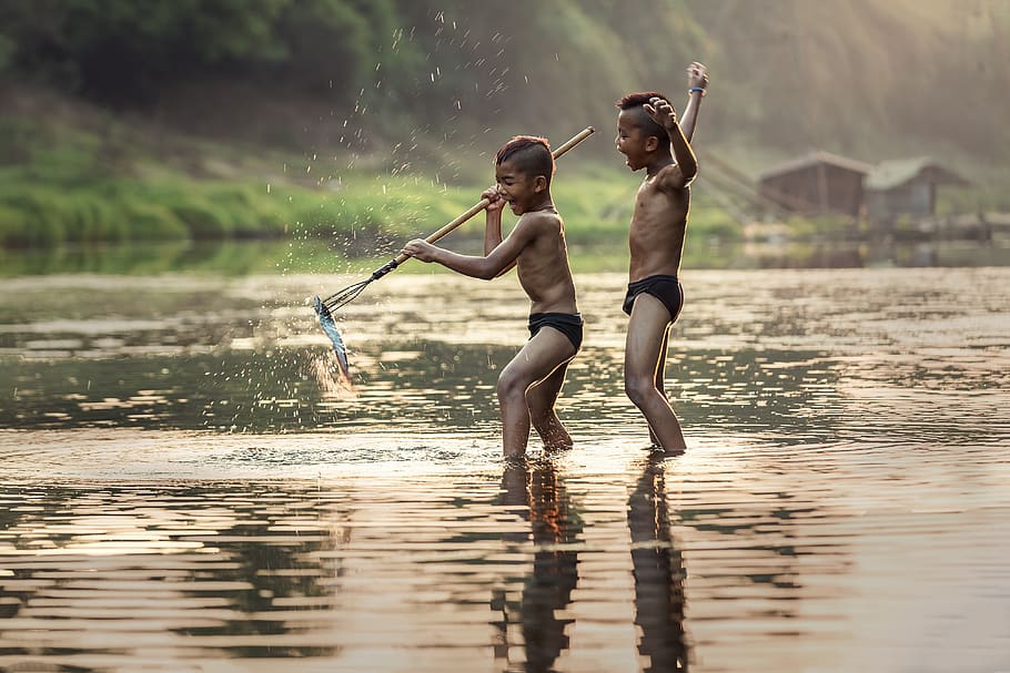 fishing, as children, the activity, asia, boys, cambodia, grips, cute, fisherman, friend