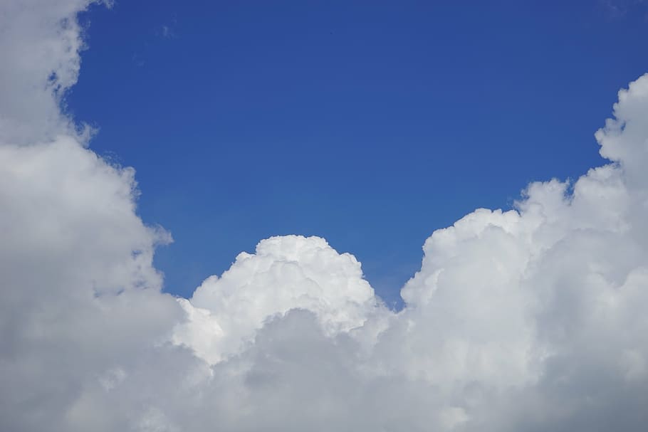 awan, pembentukan awan, langit, putih, biru, kumulus, bentuk awan, awan sekelompok, awan kumulus, cuaca