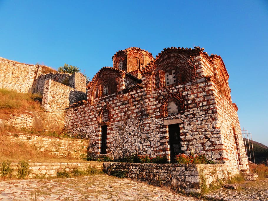 Shen, Iglesia, Berat, Balcanes, shen triadha, albanés, historia, exterior del edificio, ruina antigua, arco