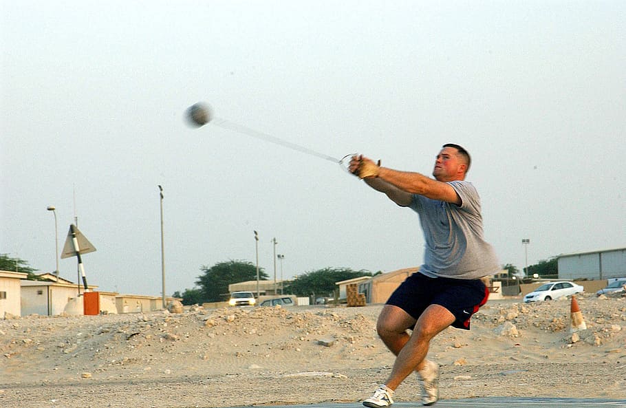 hammer throw, athlete, track and field, training, competition, strength, effort, launch, strong, compete