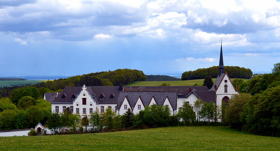 abbey, maria forest, eifel, heimbach, monks, building, eifel national park, beautiful gemäuer, old building, religion