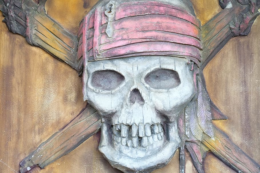 pirate, face, dead, skull, head, design, sign, captain, old, funny