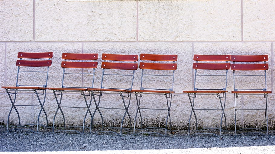 chair series, garden chair, group, wall, together, stand, wait, teamwork, meeting, zirkel