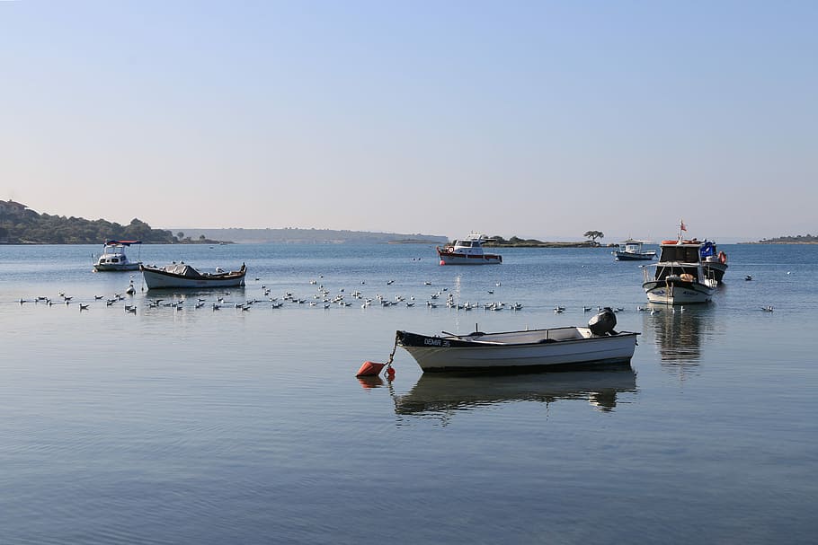 Izmir, Beach, Blue, Marine, Boots, known, blue, marine, boat, nature, coastline