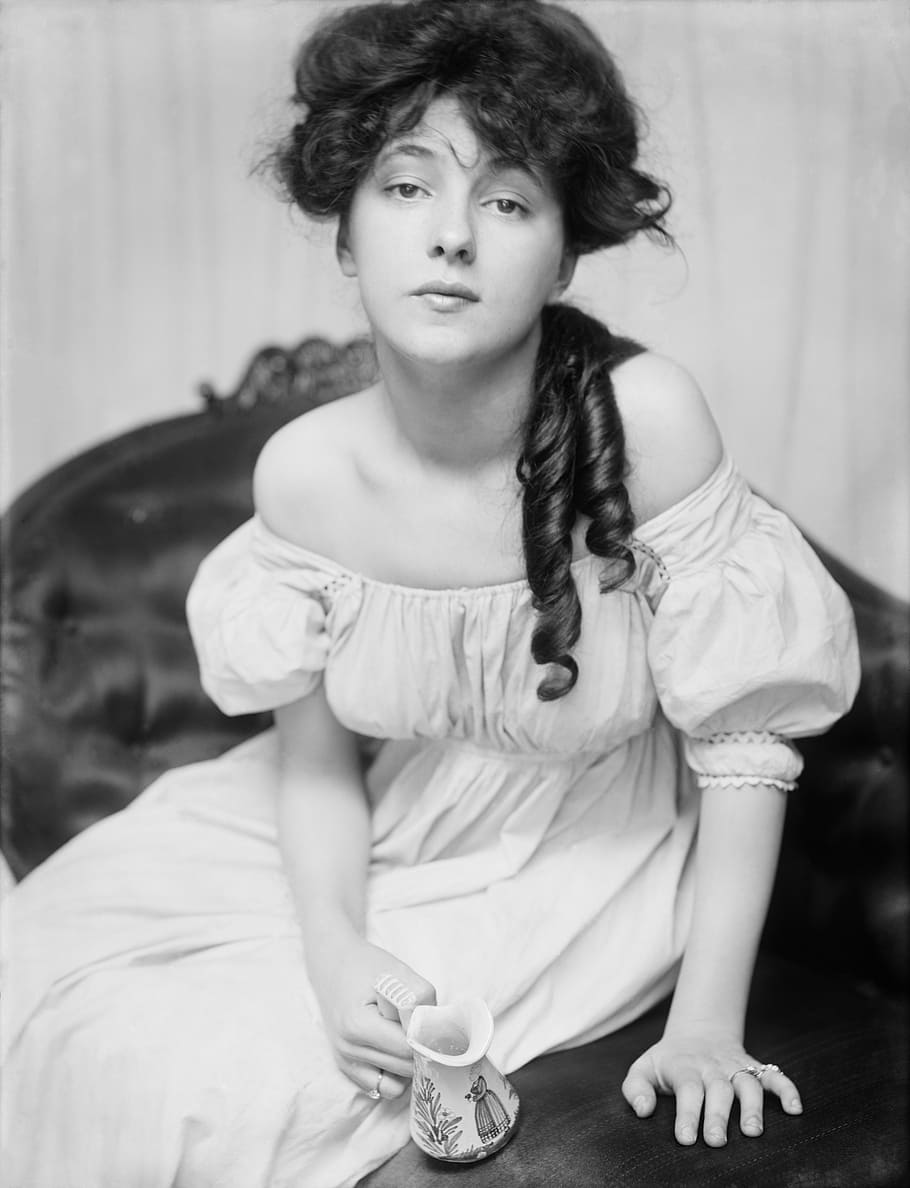 evelyn nesbit, actress, vintage, movies, motion pictures, monochrome, black and white, pictures, cinema, hollywood