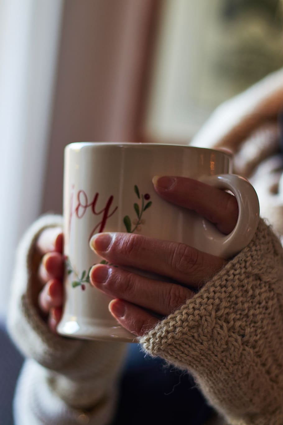 cozy, coffee, mug, woman, christmas, hot, beverage, background, drink, sweater