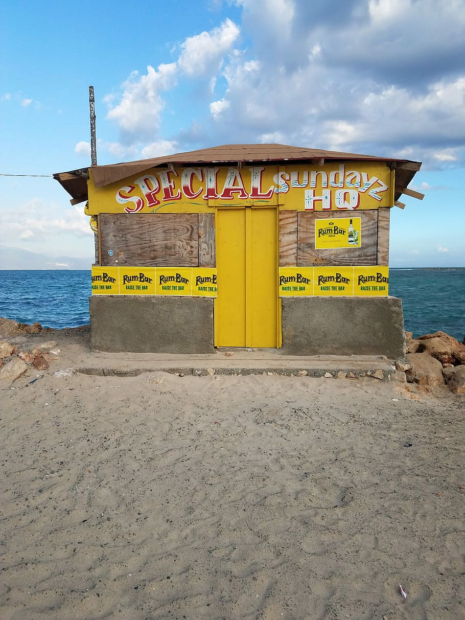 beer shack, beach, kingston, jamaica, Beer, Shack, on the Beach, Kingston, Jamaica, clouds, photos