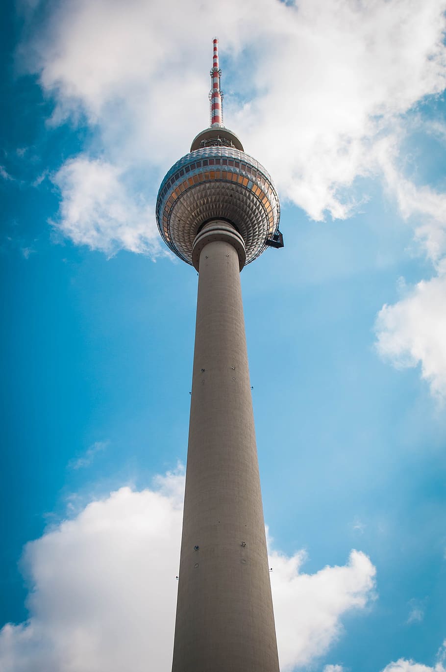 arquitectura, cielo, torre, ciudad, viajar, Berlín, torre de televisión, alex, alexanderplatz, turismo