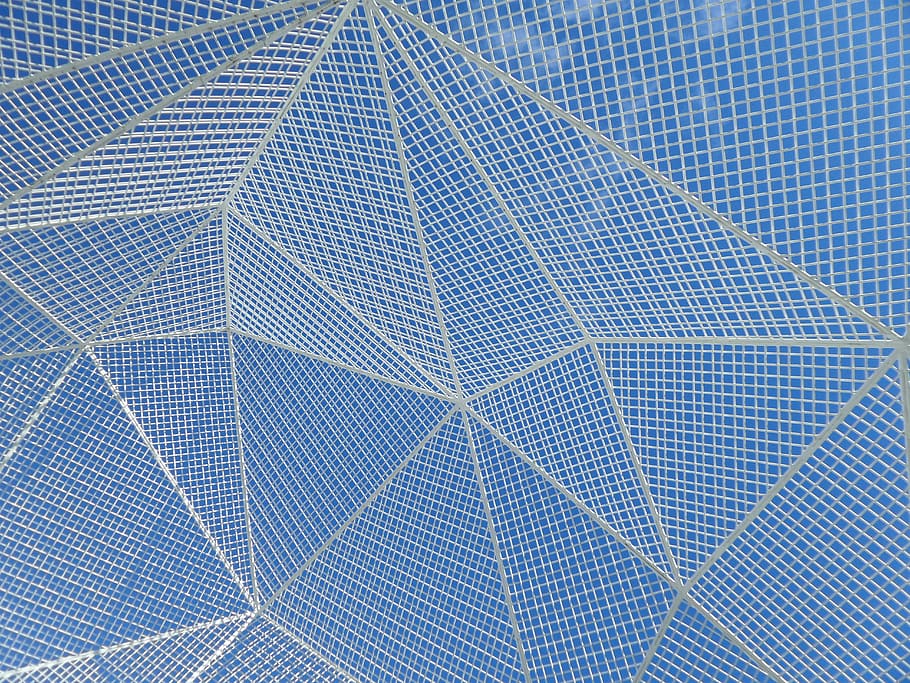 Structure, Polygons, Polygonal, Grid, blue, sky, texture, art, sculpture, modern