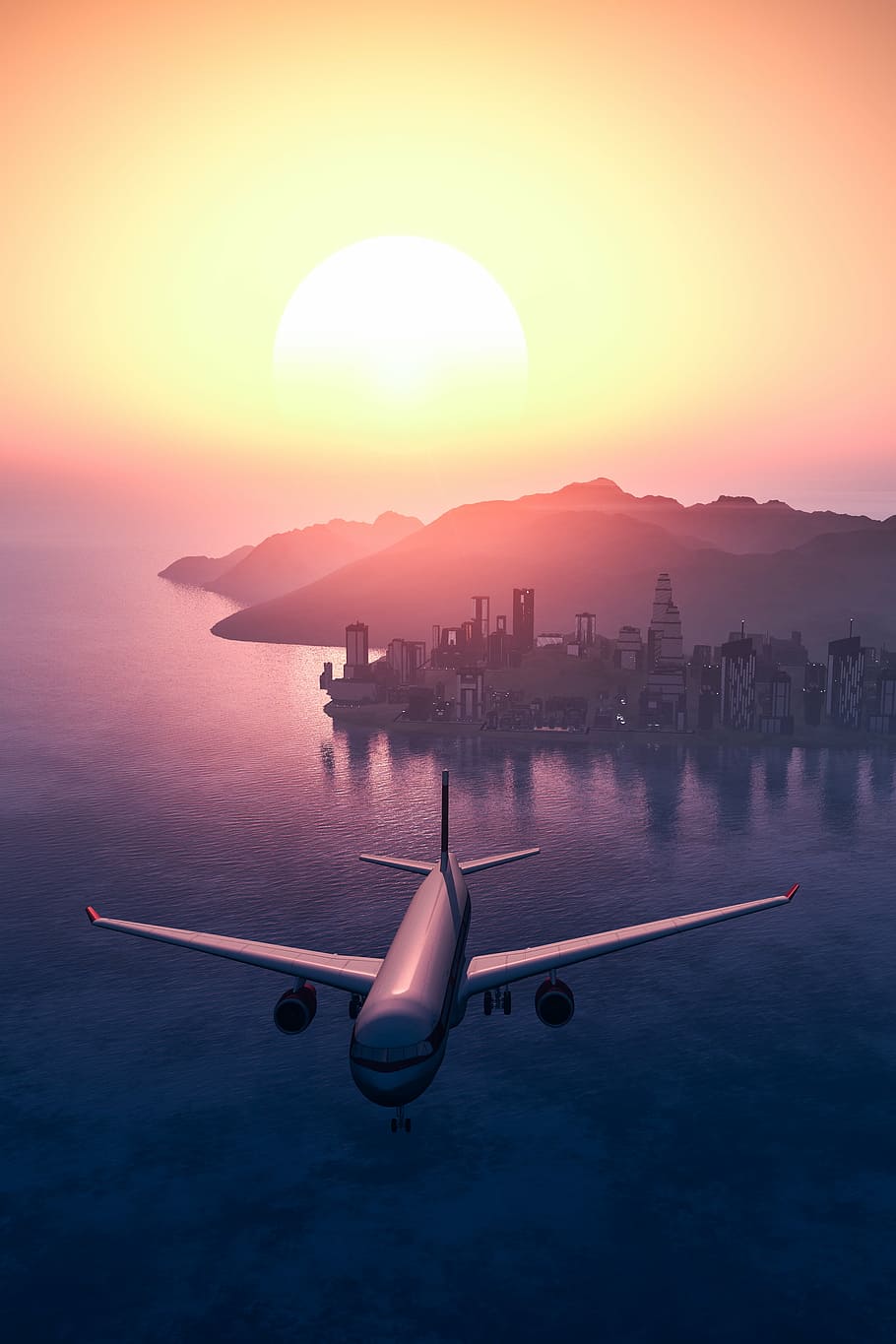 blanco, avión de pasajeros, volador, medio, aire, avión, viajar, aventuras, vacaciones, viaje