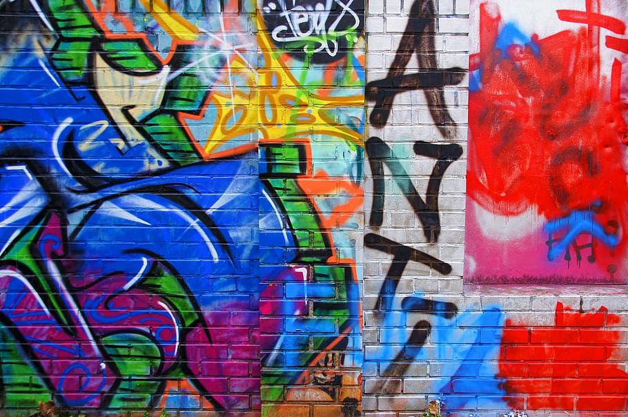 graffiti, wall painting, spray, art, hauswand, painting, sprayer, leipzig, plagwitz, multi colored