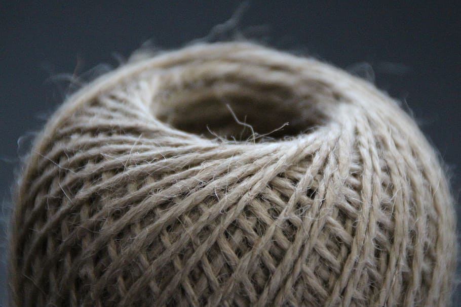 ball, jute, rope, string, macro, structure, wool, close-up, textile, indoors
