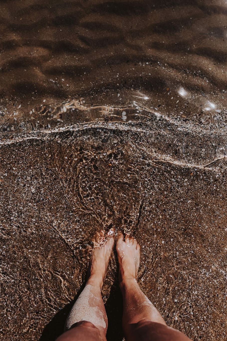 pernas, areia, fêmea, praia, caucasiano, oceano, pessoa, mar, verão, água