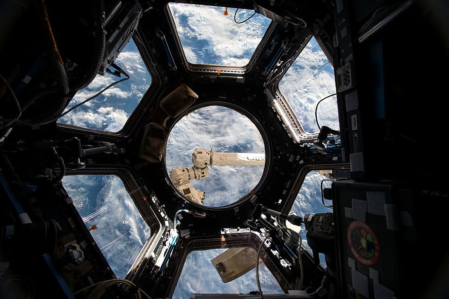 Posavasos único Redonda-BW-Estación Espacial Internacional Tierra #43061
