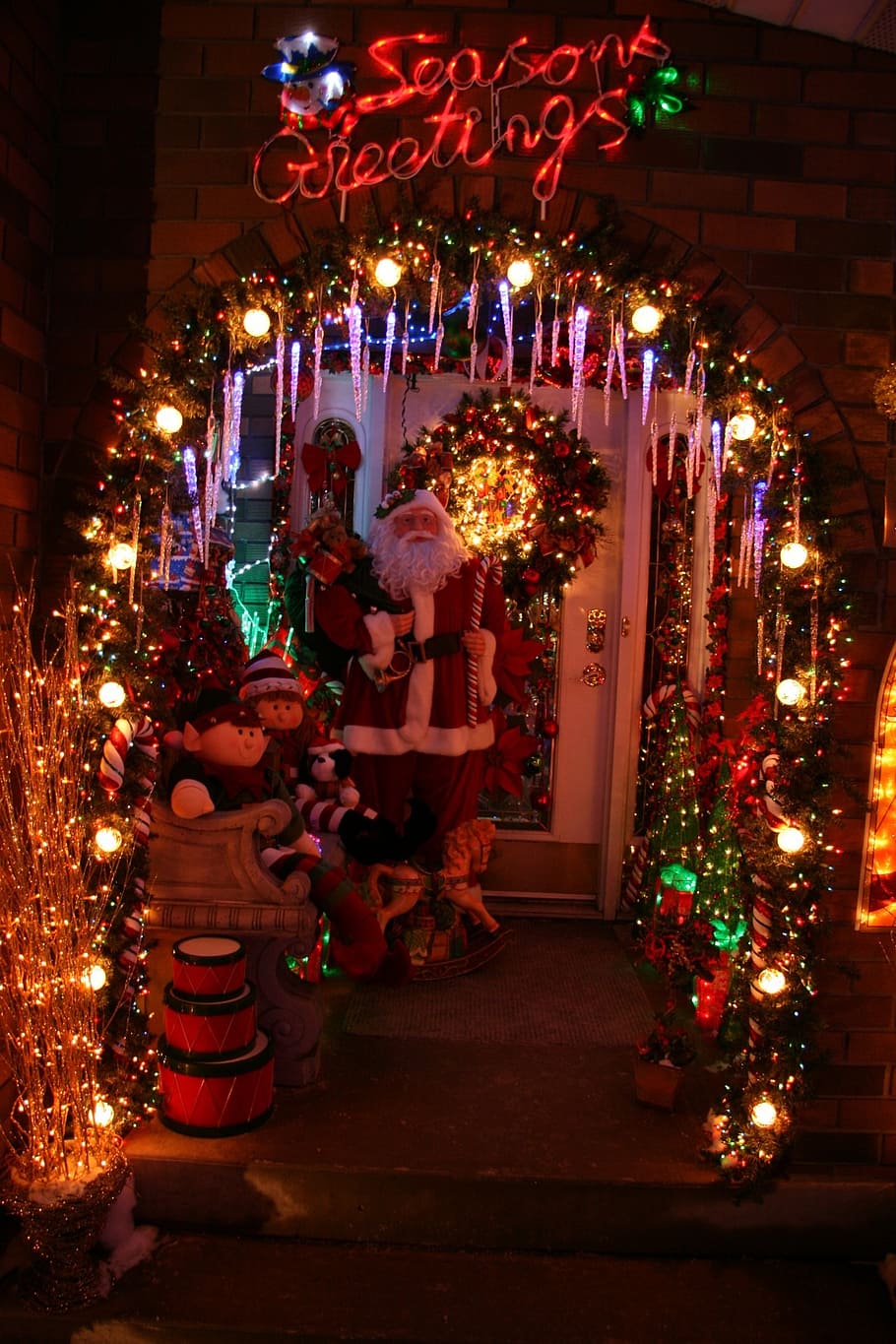 christmas, lights, decoration, holiday, light, xmas, season, celebration, winter, bright
