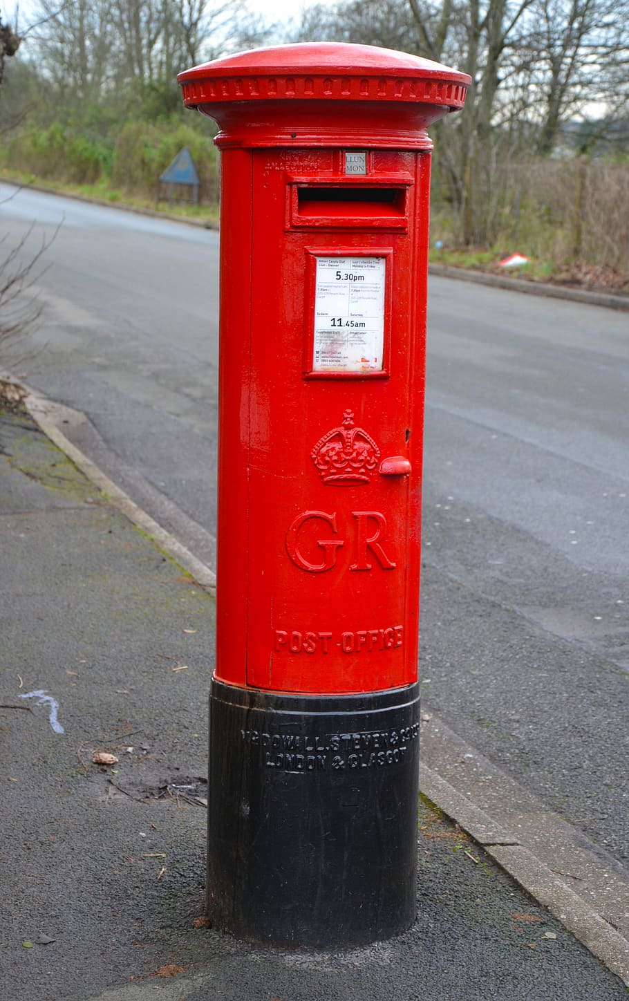 Buzón, correo, rojo, carta, poste, postal, entrega, mensaje, envío, servicio