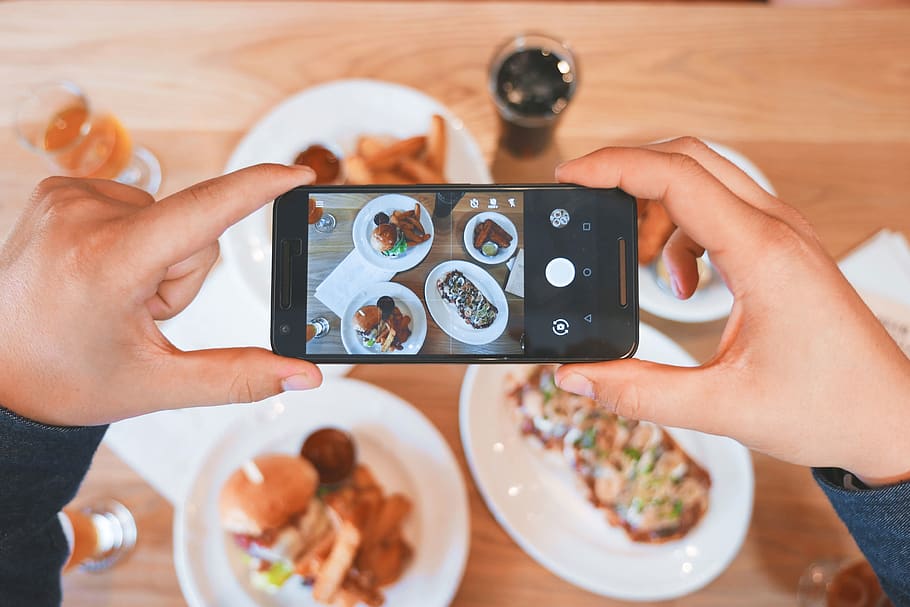 food, plate, restaurant, breakfast, lunch, dinner, mobile, phone, camera, touchscreen