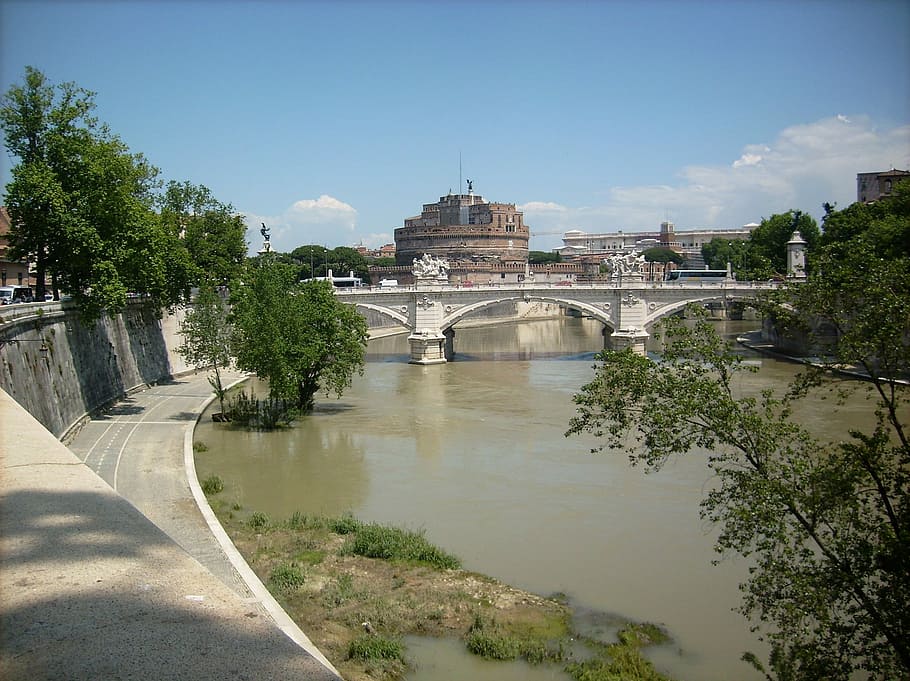 Roma, Italia, Bangunan, Tiber, castel sant'angelo, jembatan - struktur buatan manusia, arsitektur, refleksi, sungai, struktur buatan