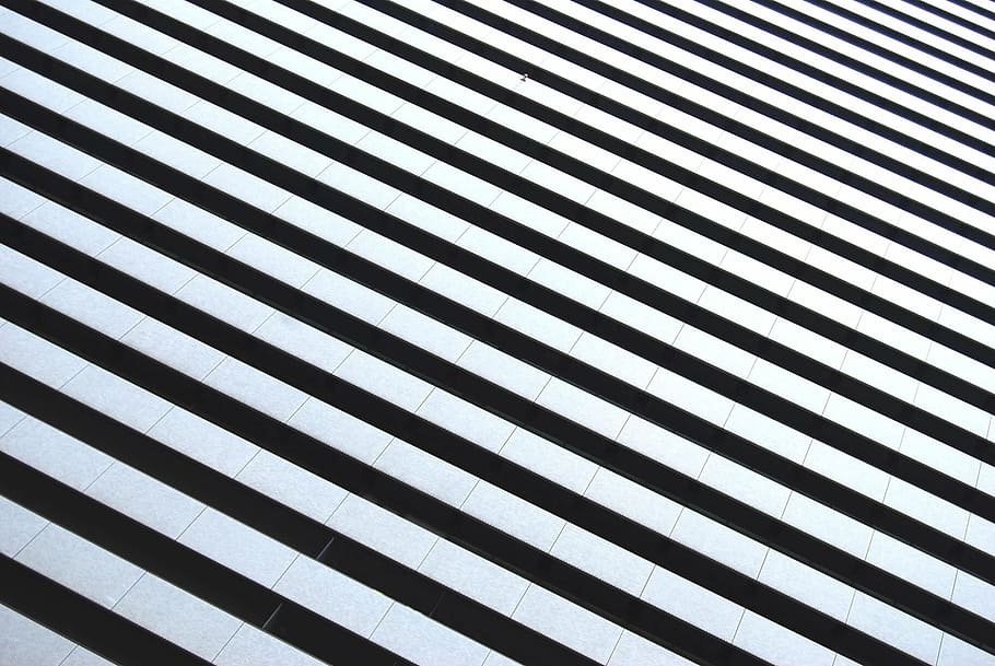 white, black, building, stripes, abstract, pattern, design, black and white, tiles, striped