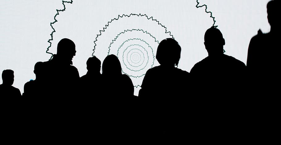 silhouette, people illustration, people, shadows, amici, group, team, look, show, fun