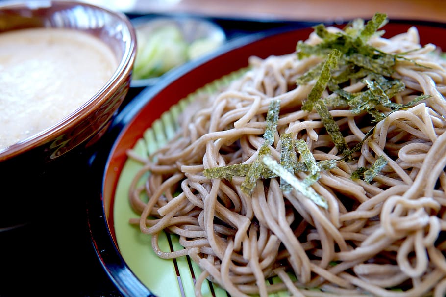 fideos soba, comida japonesa, comida, platos de fideos, cocina, gourmet, dieta, estilo japonés, trigo sarraceno, grano