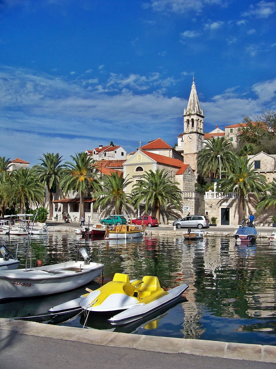 Dalmatia, Laut Adriatik, Kroasia, jadranska magistrale, gelang, motif pelabuhan, marina, arsitektur, venesia, kapal bahari