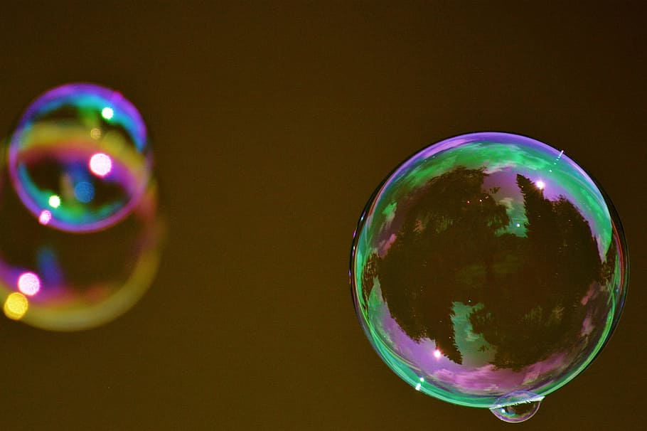macro photography, bubbles, soap bubble, colorful, ball, soapy water, make soap bubbles, float, mirroring, bubble