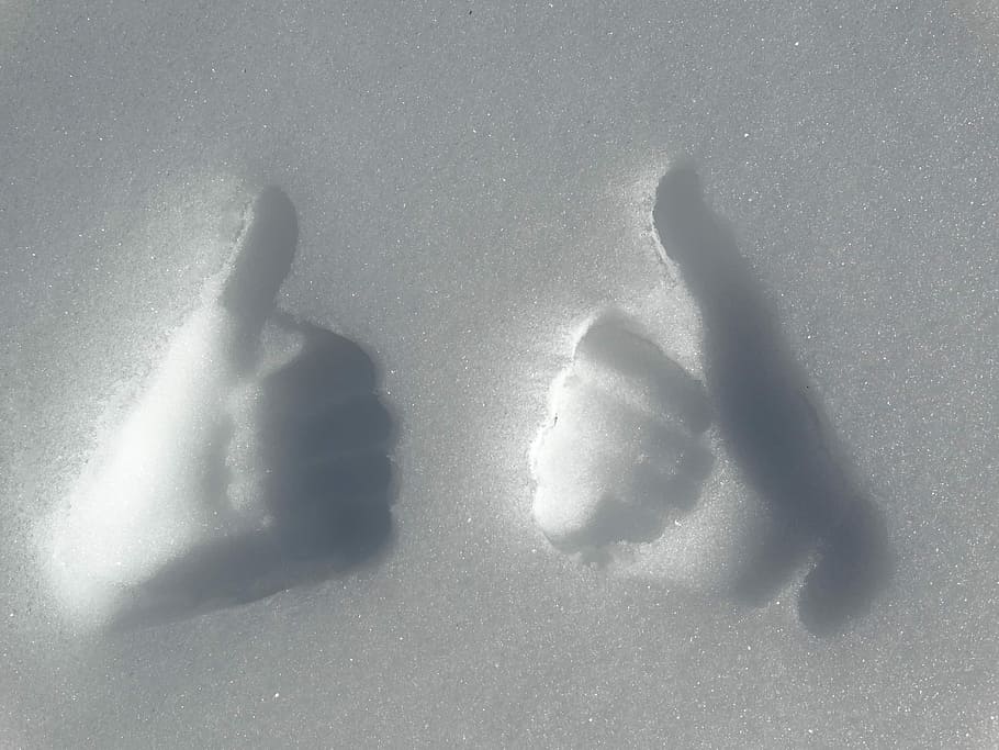 ilustrasi tangan manusia, Jempol Atas, Salju, Trek, Jari, Tinggi, Oke, trek salju, jari tinggi, bayangan