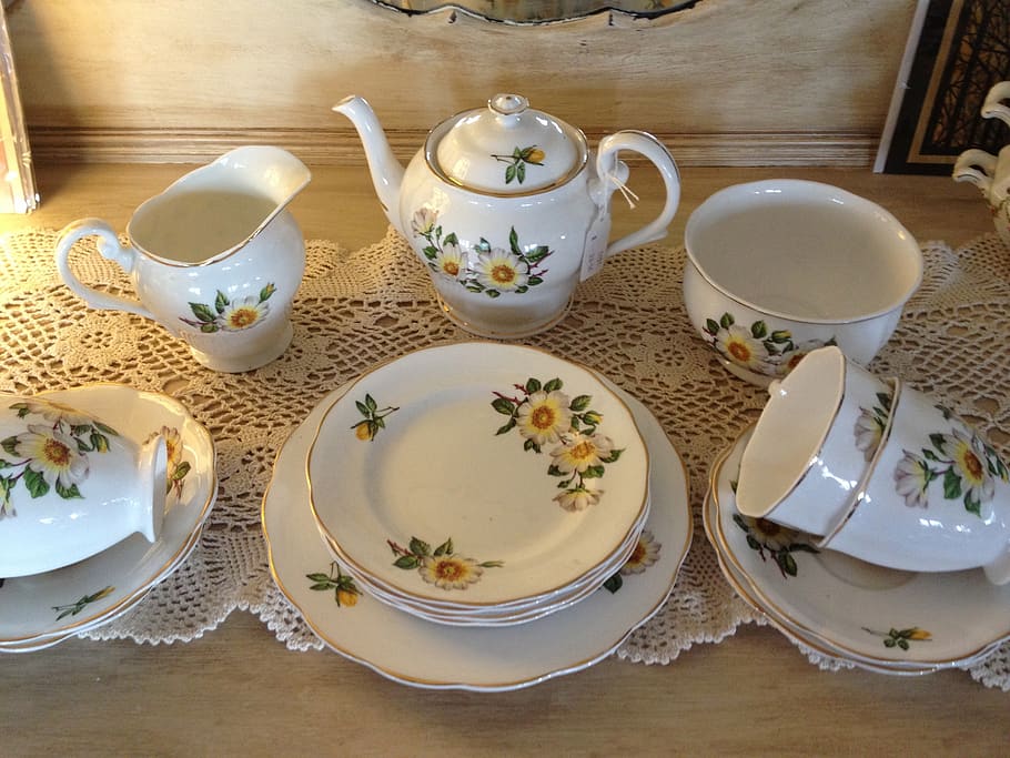 tea set, china, tea, set, cup, drink, teapot, beverage, service, traditional