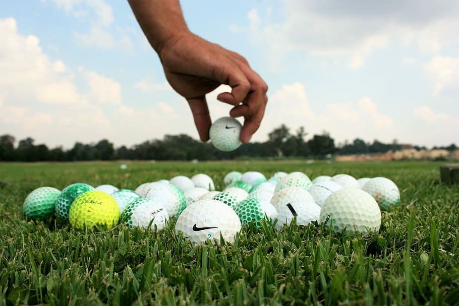 ball, golf, grass, sport, leisure, recreation, game, field, summer, club