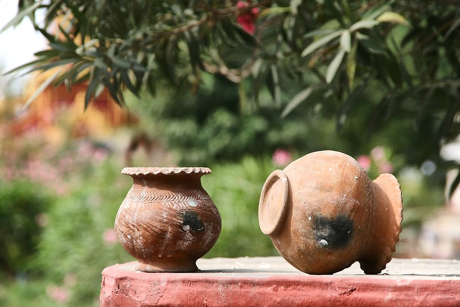 clay pots, terracotta, garden, plant, pots, sound, pot, flowerpot, focus on foreground, pottery