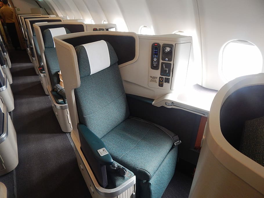 azul, cadeira, janela, aeronave, Business Coach, Voo, Assentos, negócios, treinador, companhia aérea