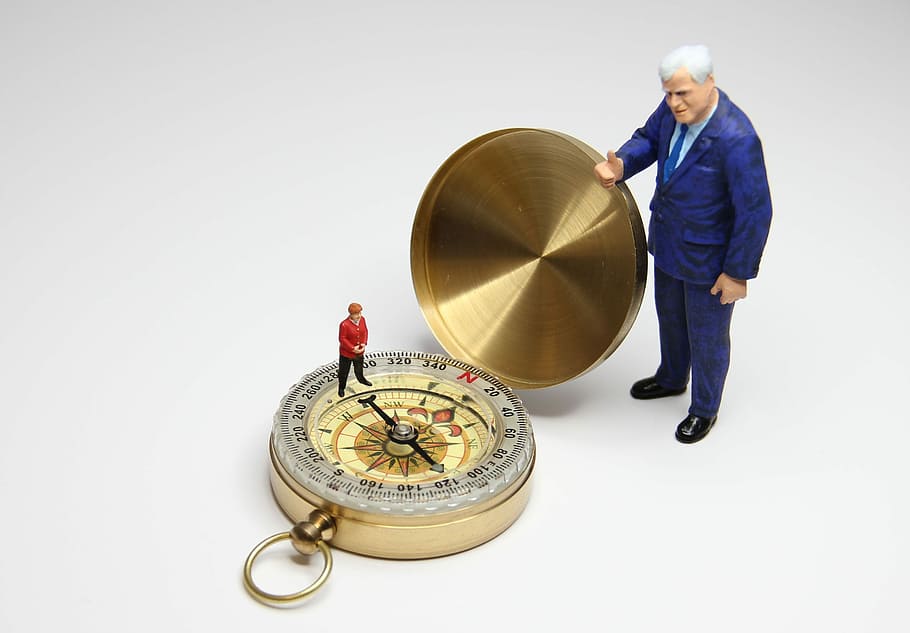 compass, direction, miniature figures, policy, merkel, small, seehofer, large, navigation, classification